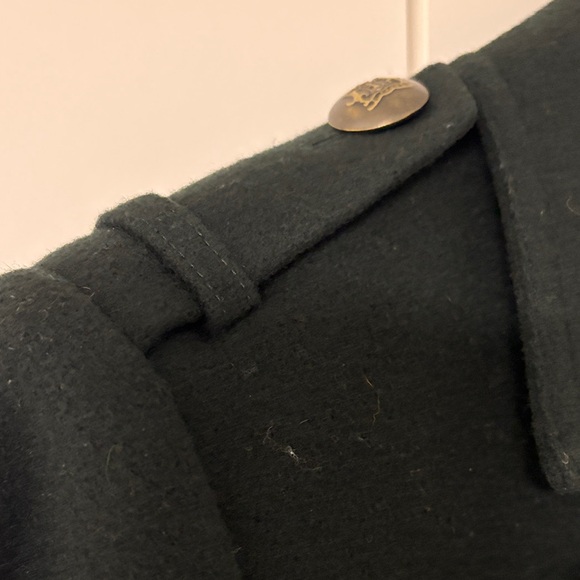 Hobbs London Dark Green Double-Breasted Women's Wool Coat - Picture 3 of 5